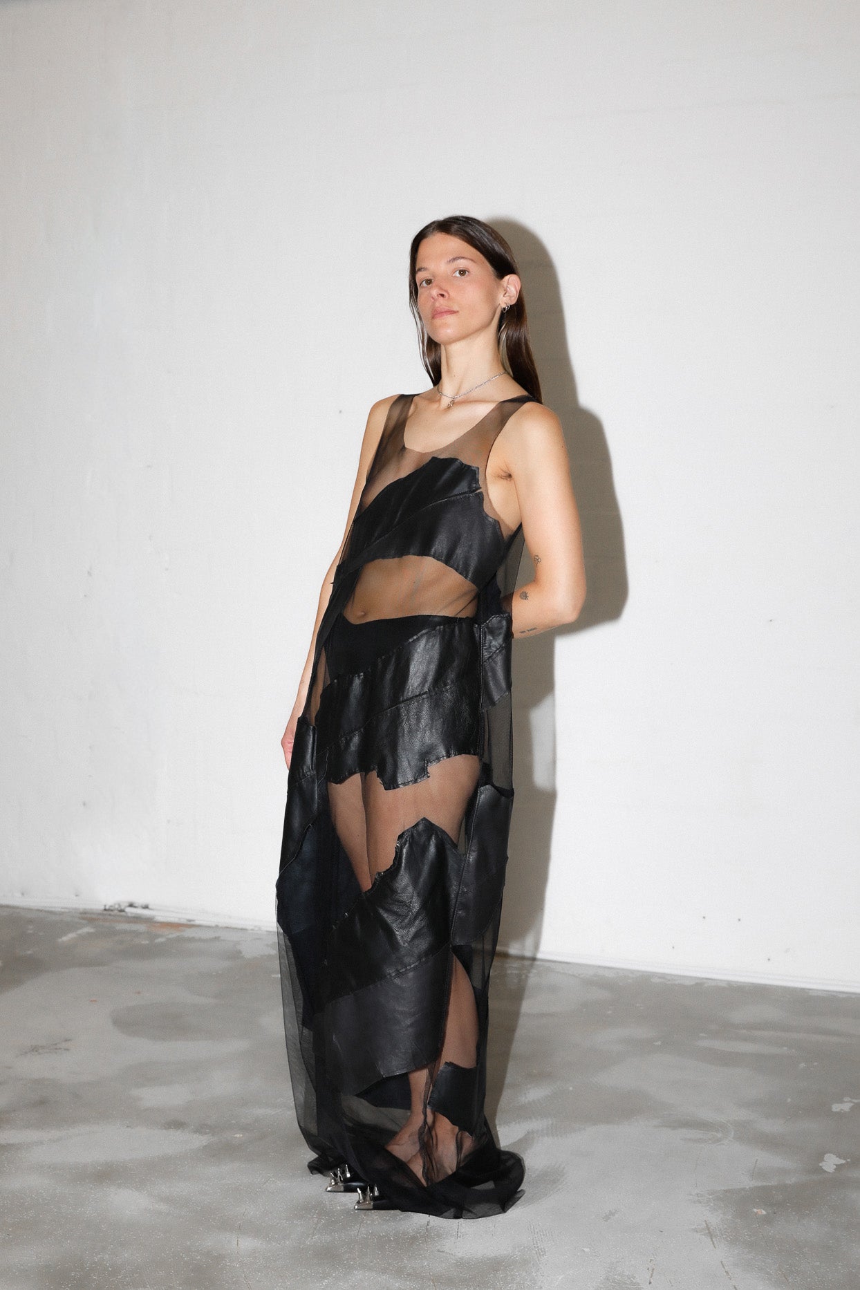 Black Mosaic Mesh Dress