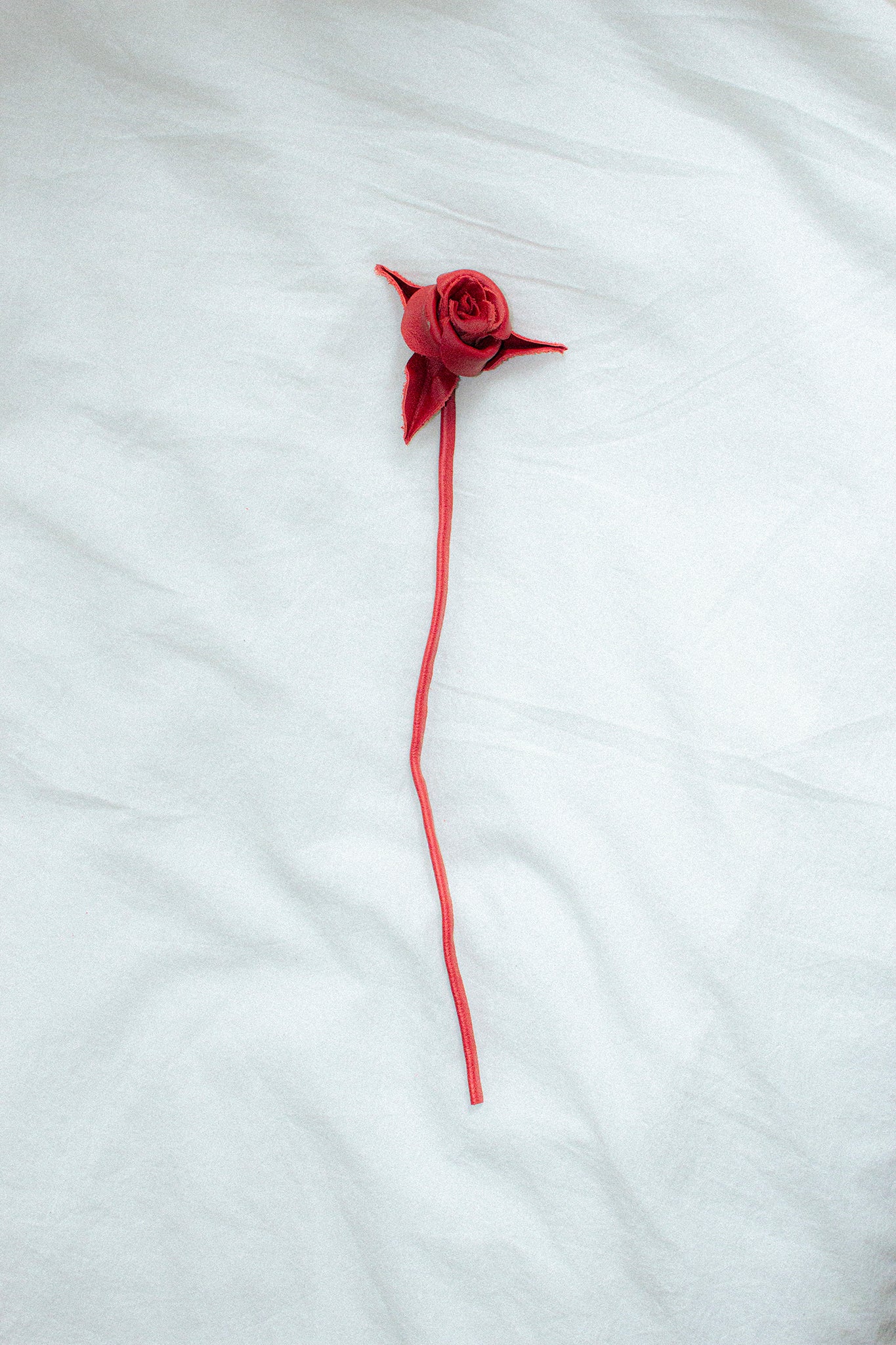 Red Leather Rose Choker