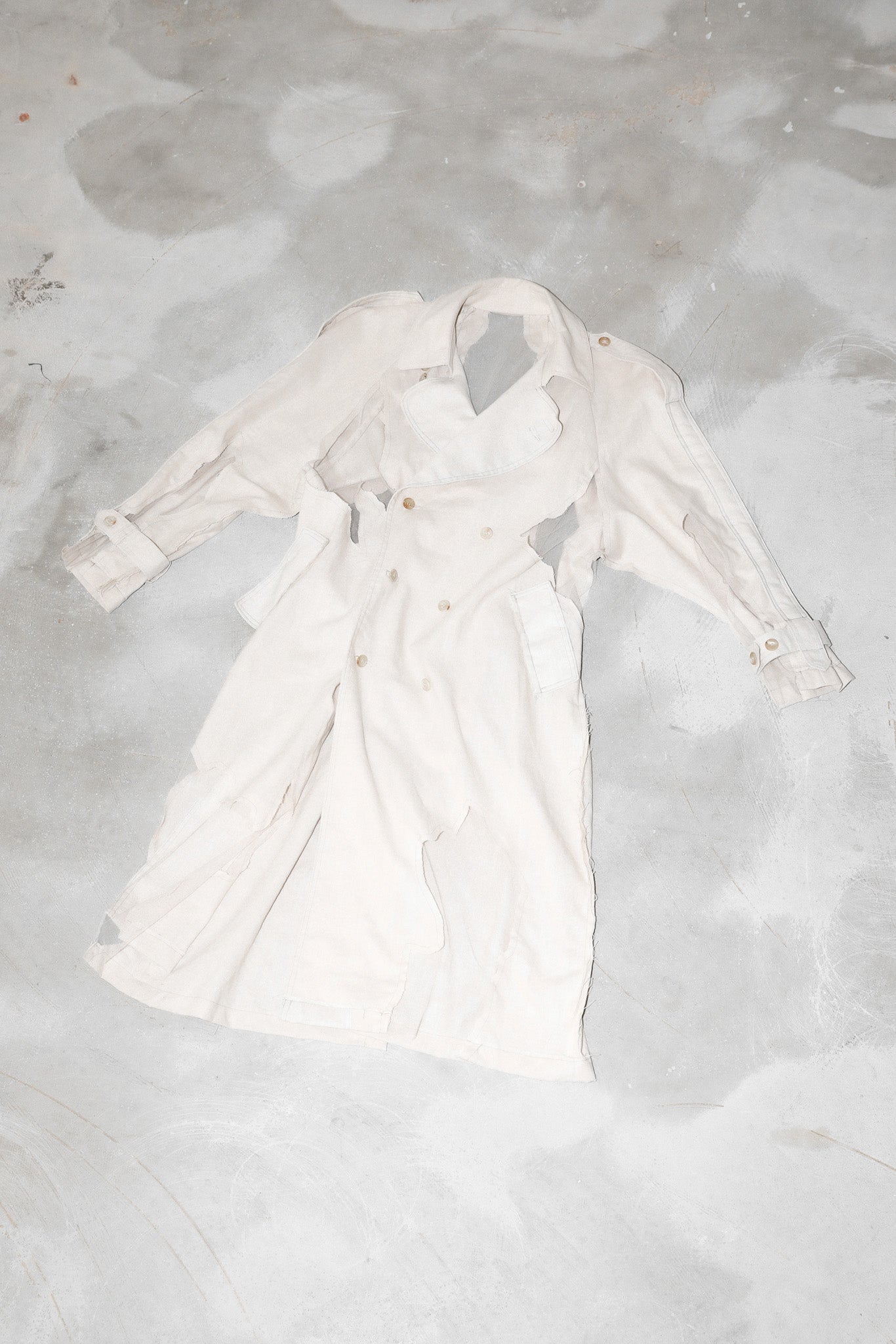 Beige Raw Mesh 80s Coat