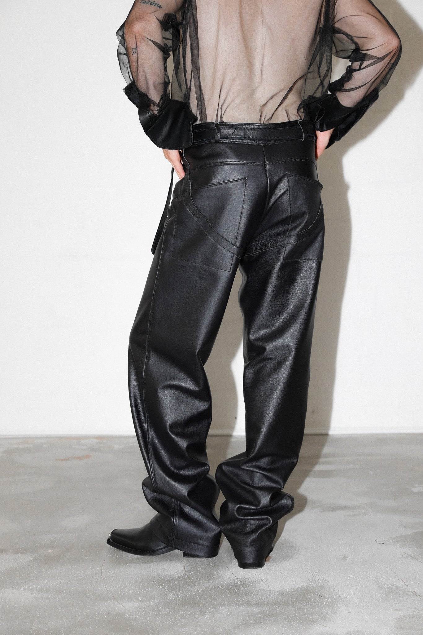 Black Strap Trousers