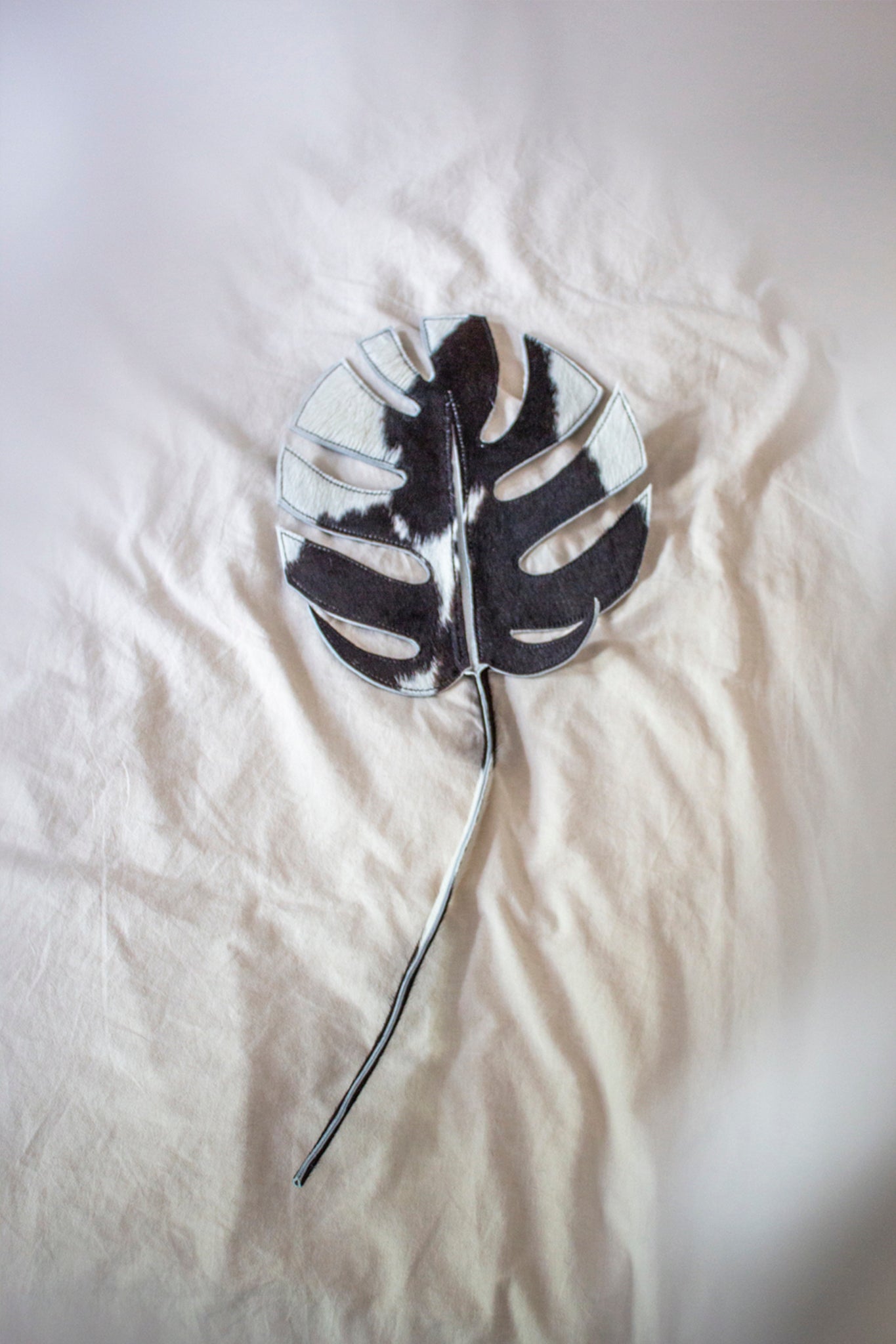 Cowhide Monstera Deliciosa Black&White