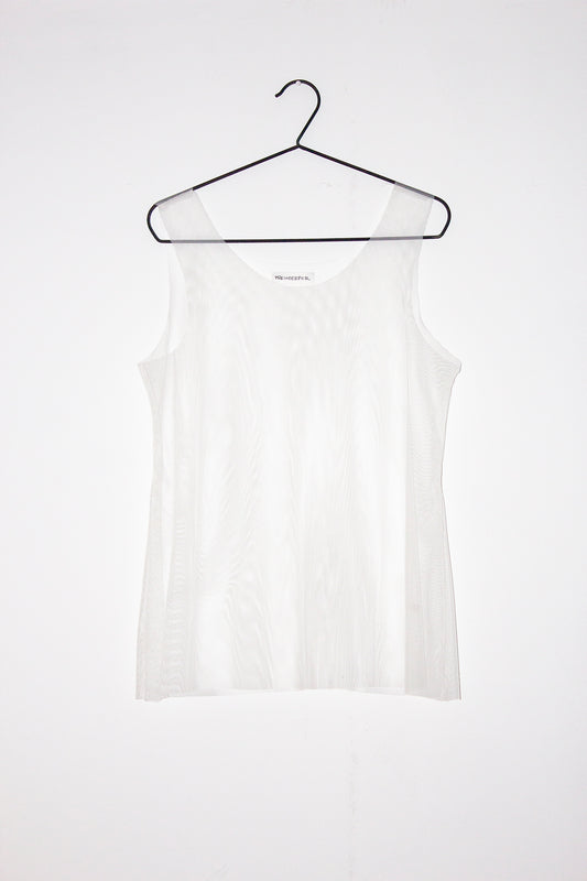 Classic White Mesh Tank Top