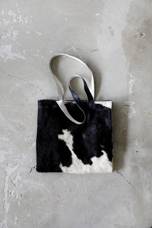 Black&White Cowhide Tote Bag